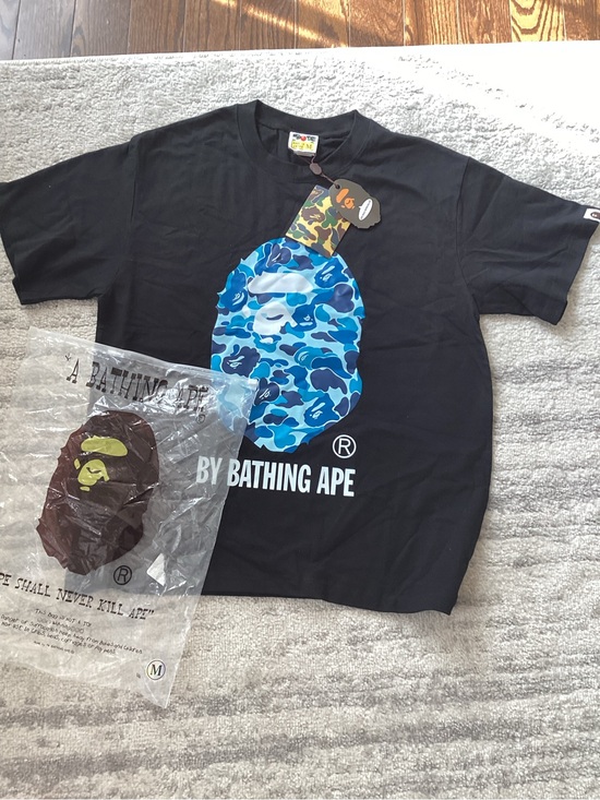 Bape Other - Bape Kids Black Tee with Blue Camo Ape Head